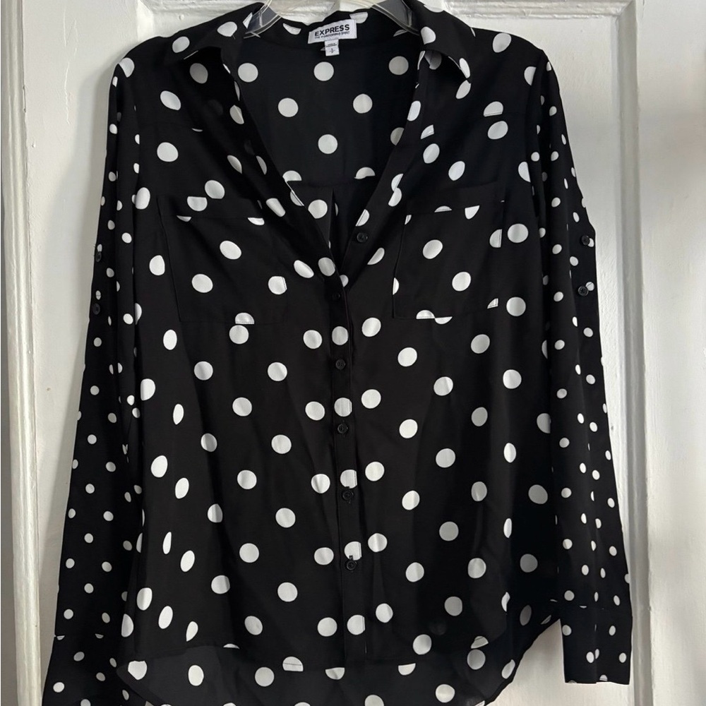 Black and White Polka Dot Blouse